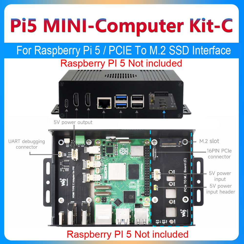 Raspberry Pi 5 Box Case Kit-C  - đánh giá và giá Argon One V3 M.2 Nvme Case